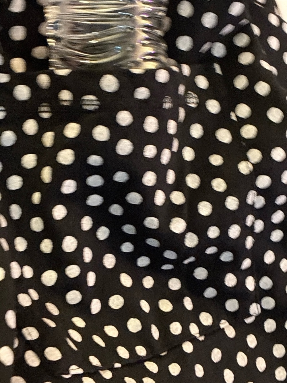 Dreams & Co. Plus 24W Black & White Polka Dot Short Sleeve Beach Cover Up Zip up - Picture 10 of 16
